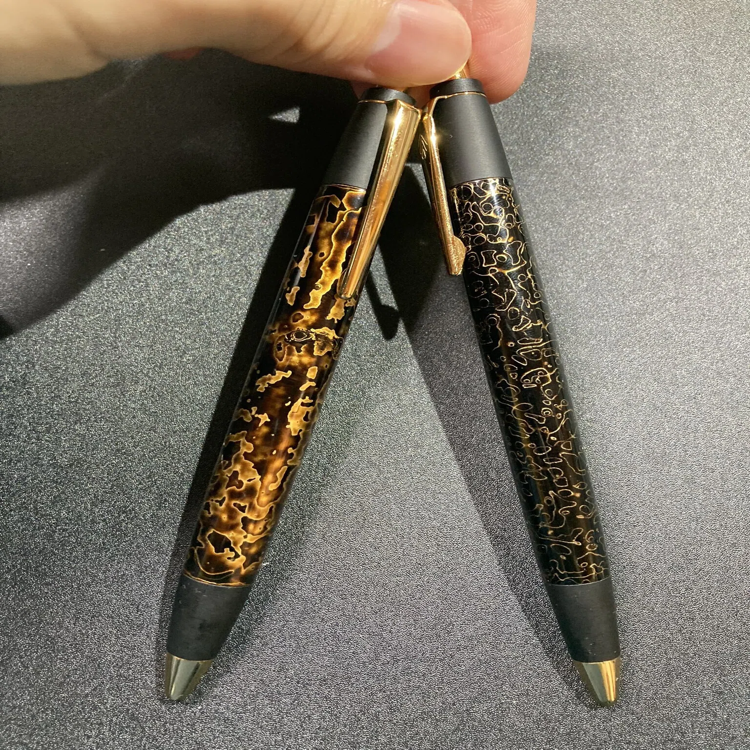 19）野原工芸兆春塗り黒金箔シャープペンシル｜冷えペン?