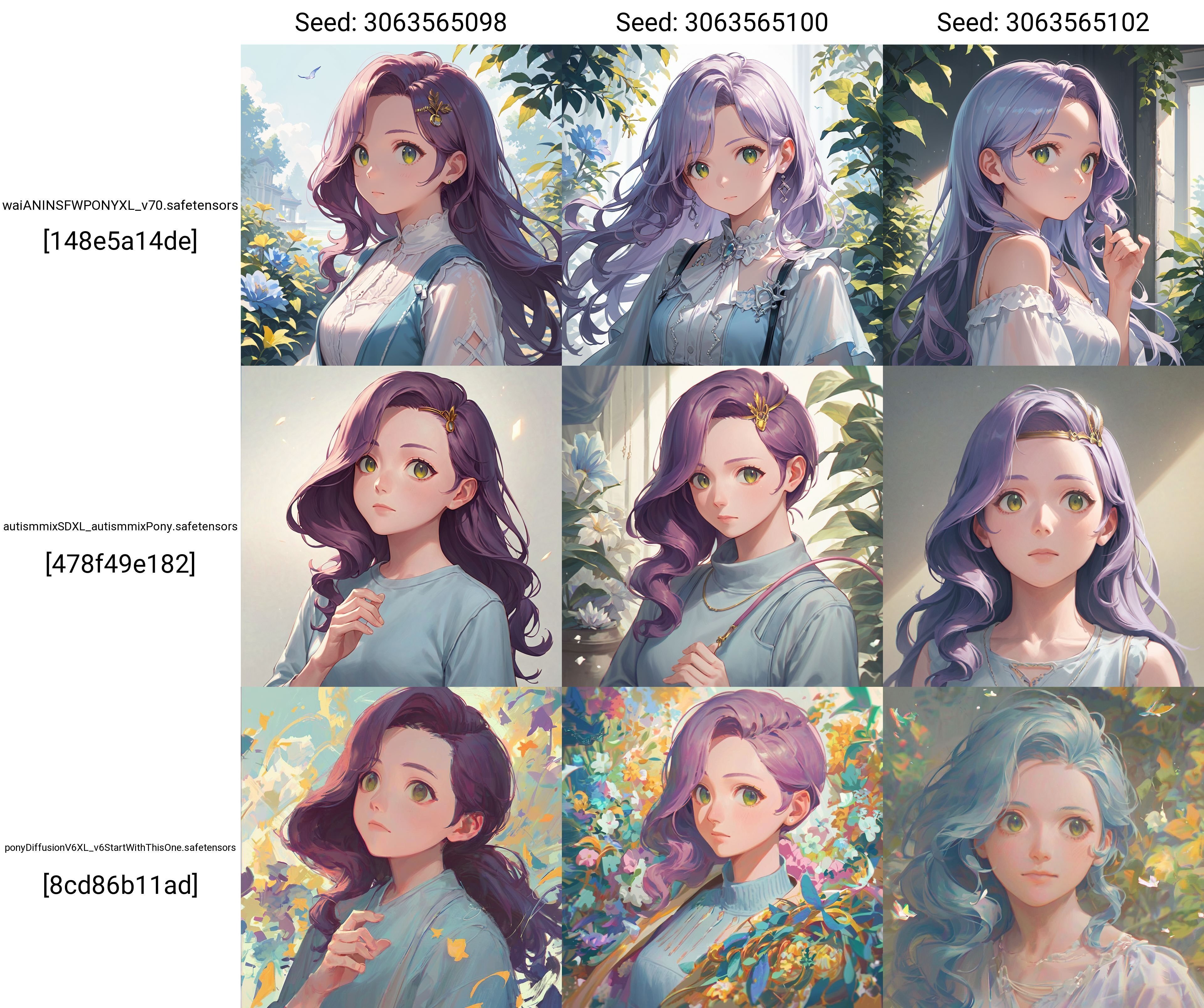 Pony Diffusion研究13 隠し三文字タグ qaa-qzz, raa-rzz｜みし