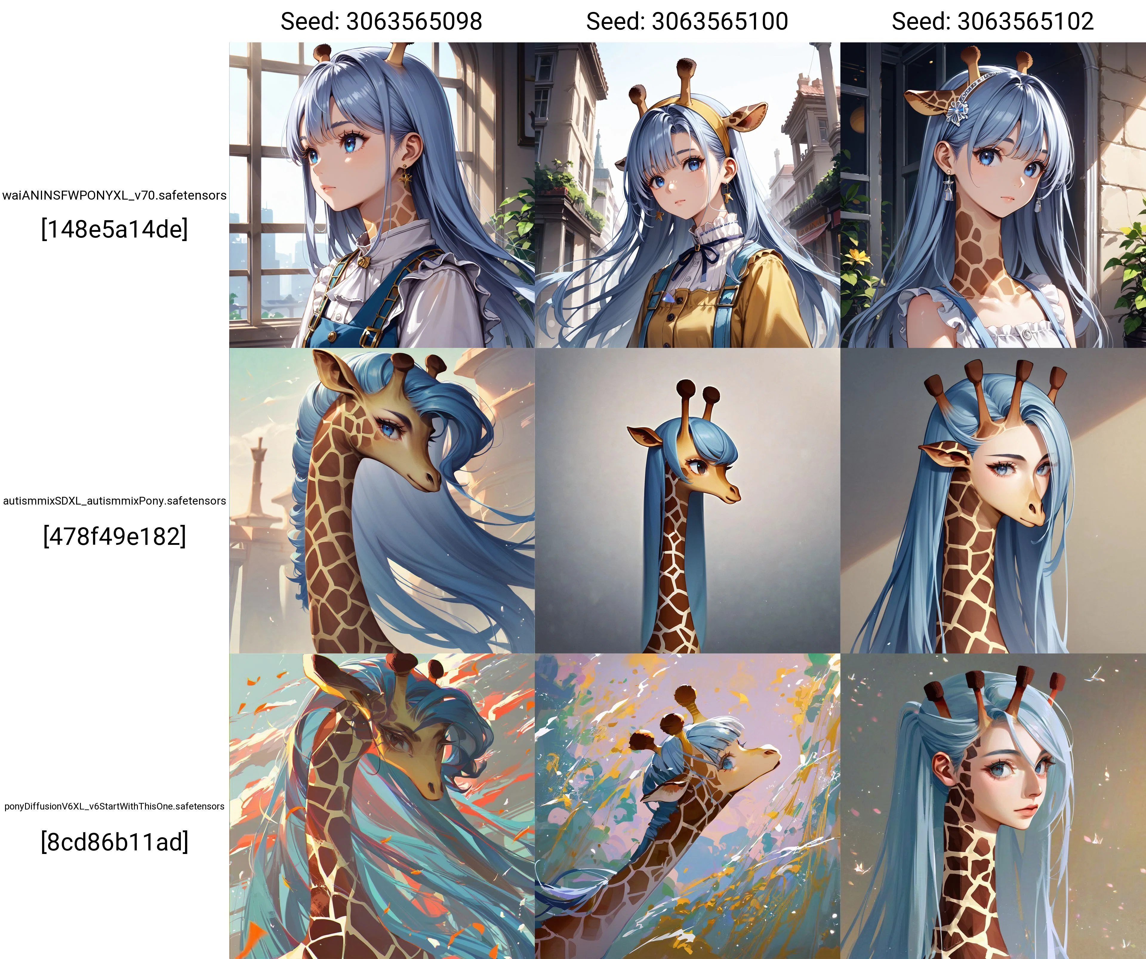 Pony Diffusion研究13 隠し三文字タグ qaa-qzz, raa-rzz｜みし