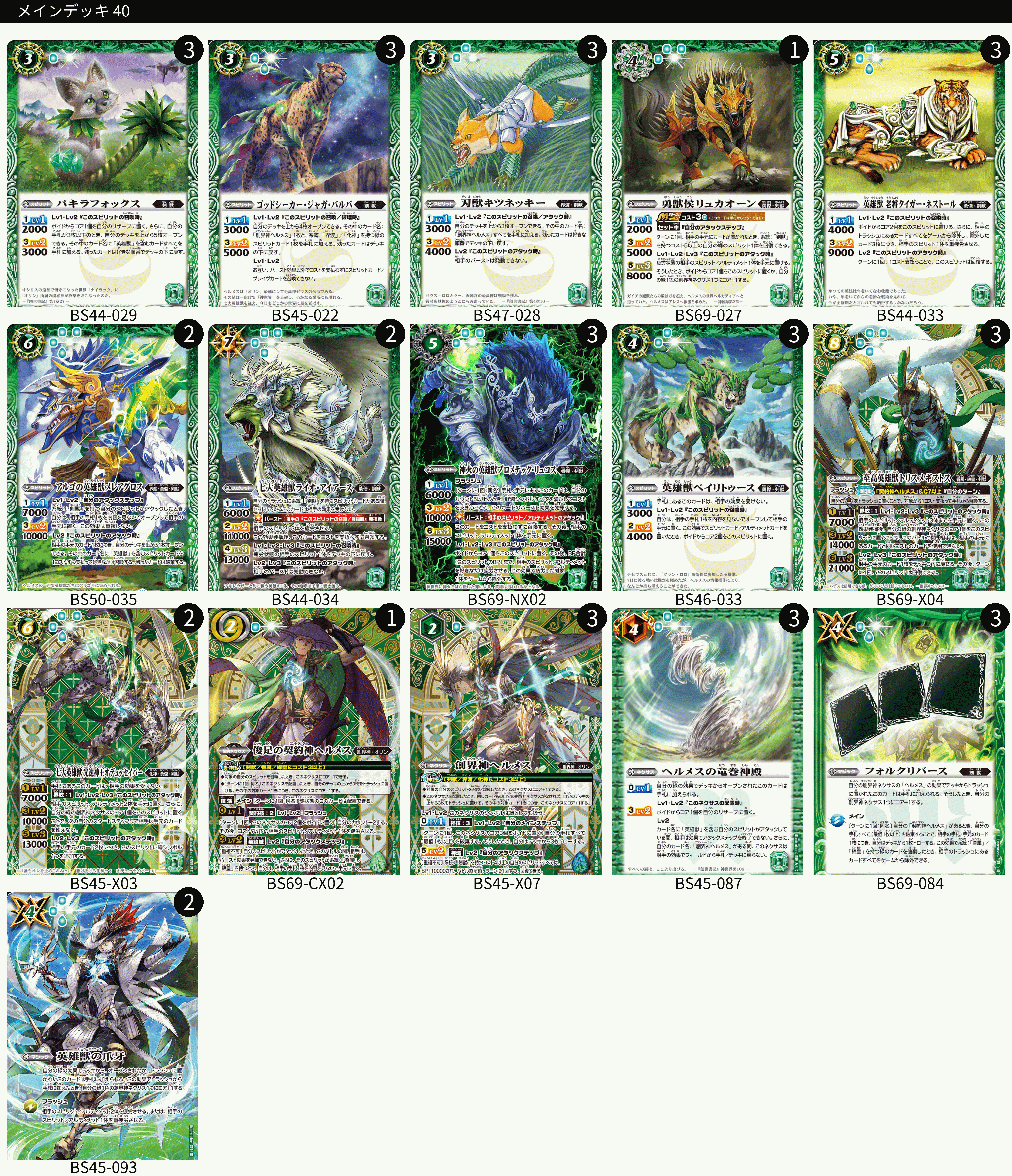 バトルスピ　剣獣デッキ コママスベスト8 剣獣(AoA環境)｜マッサ