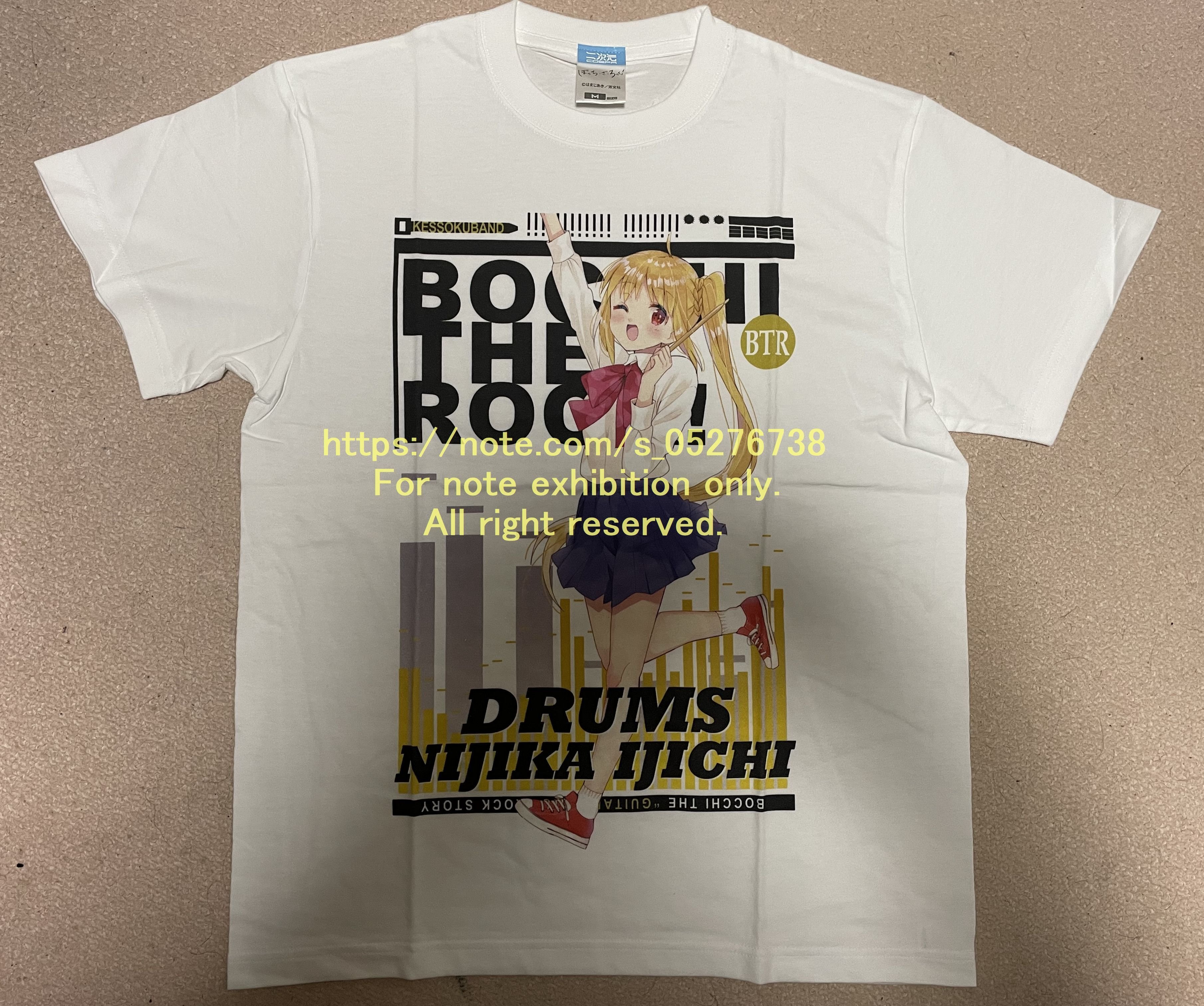 二次元コスパ製の「ぼっち・ざ・ろっく！」のフルカラーTシャツ