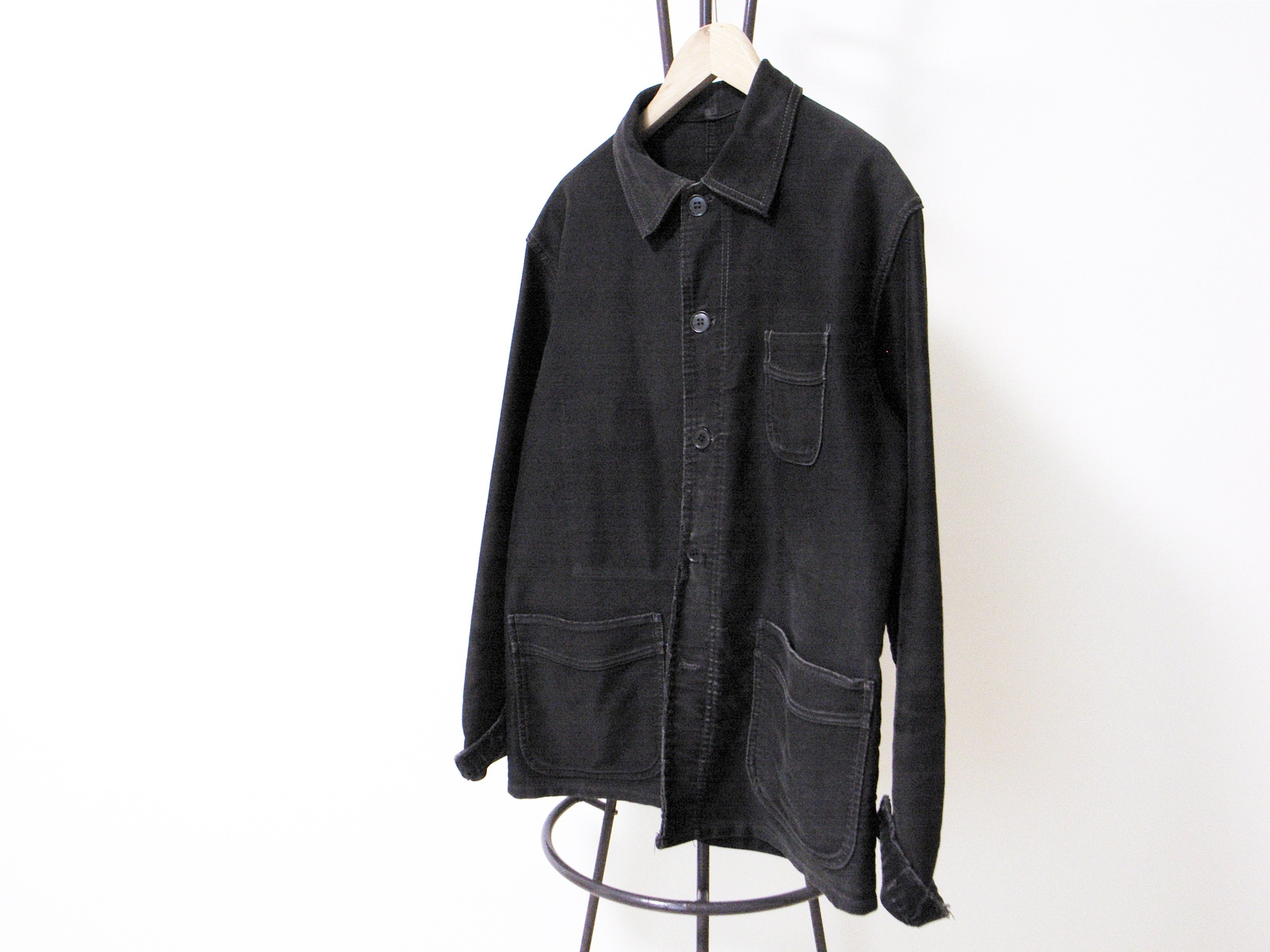 モンサンミッシェル　ブラックモールスキン 50‘s黒 48 デッドストック 50's LE MONT ST MICHEL BLACK MOLESKIN JACKET DEADSTOCK