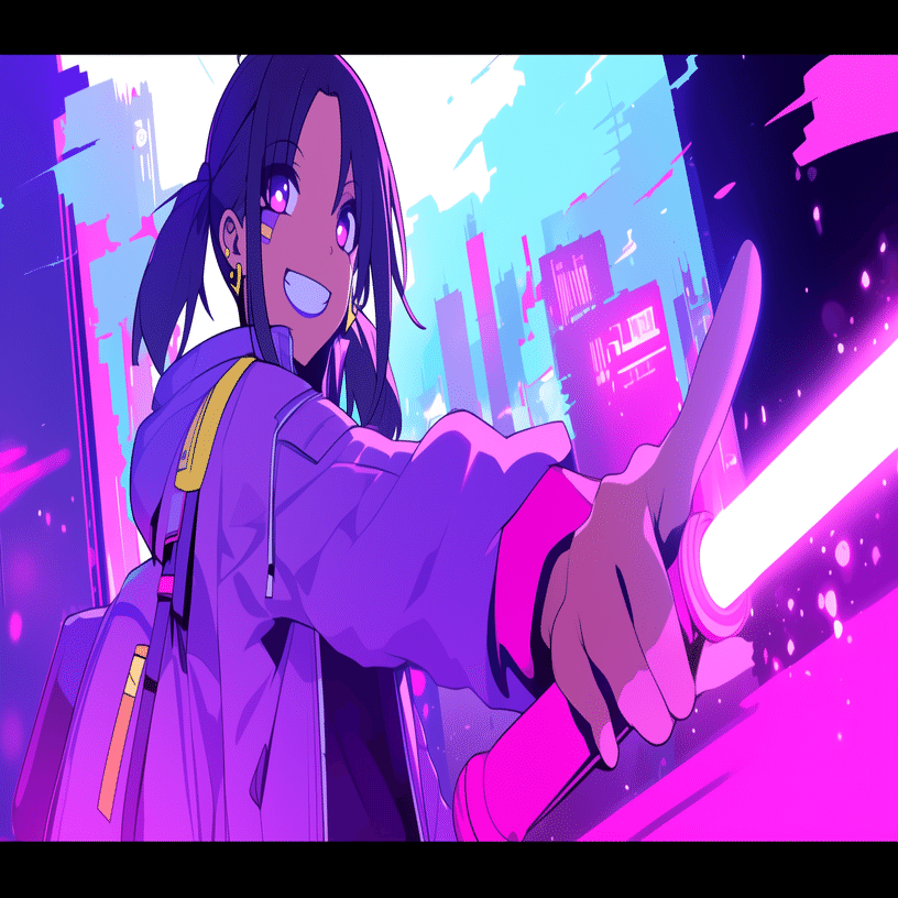 表現幅広すぎ！？サイバー感溢れるアニメイラストを生成できる