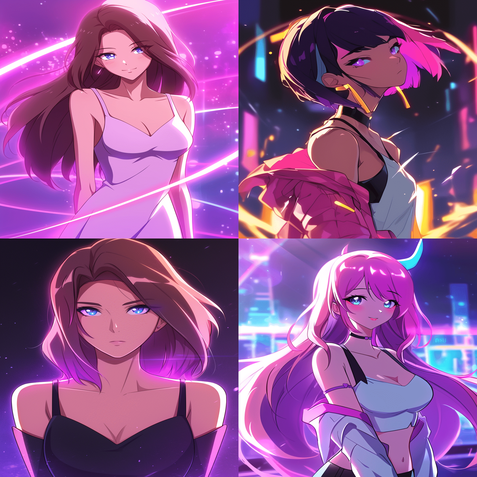 表現幅広すぎ！？サイバー感溢れるアニメイラストを生成できる