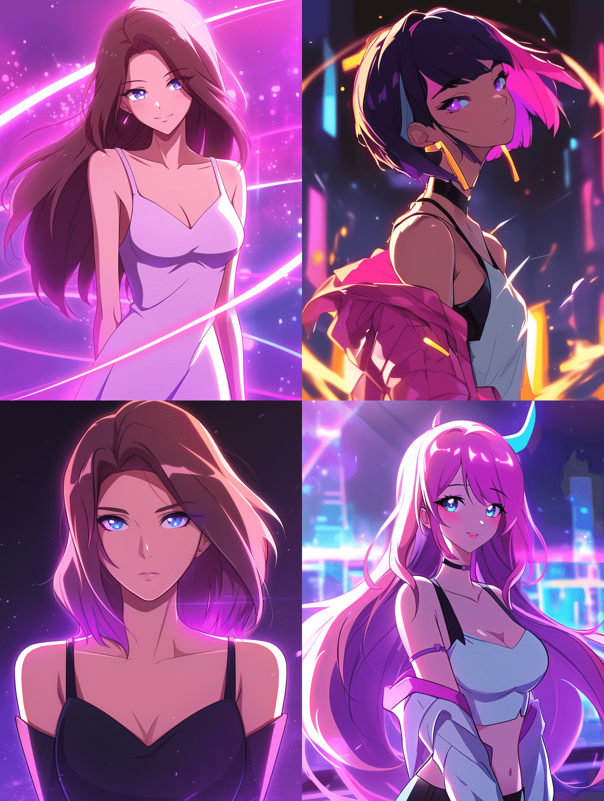 表現幅広すぎ！？サイバー感溢れるアニメイラストを生成できる