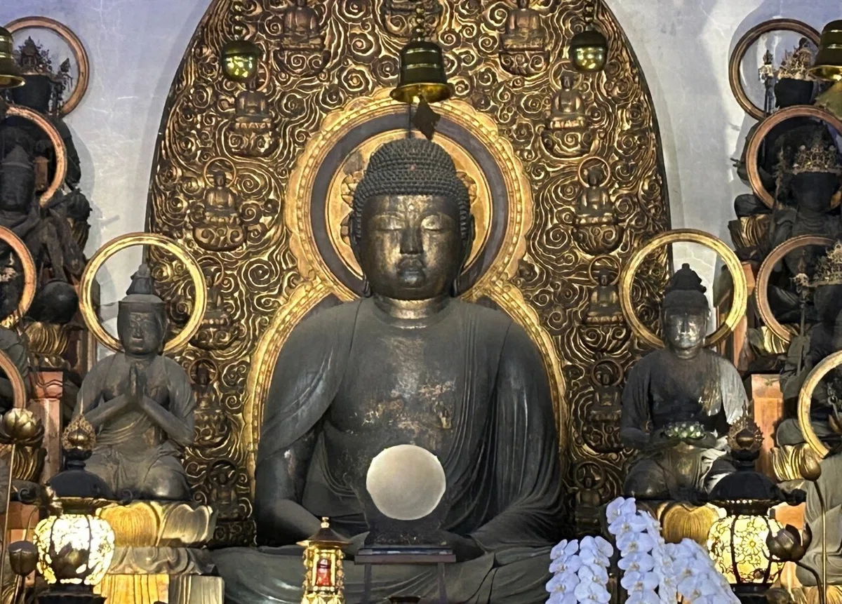 ☆ 初だしの鍍金の阿弥陀如来仏 龍巻き台座 ☆三尊像 菩薩