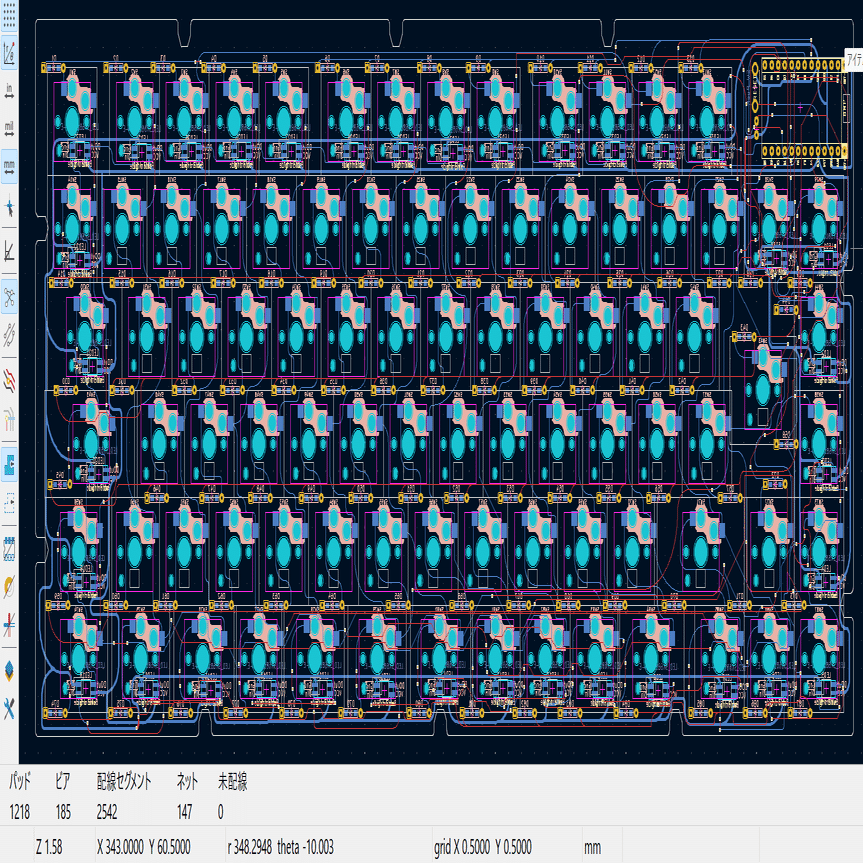 JIS一体型87キー設計中：自作キーボード｜環