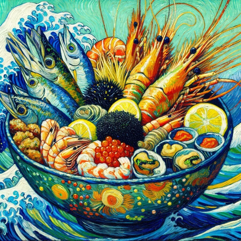 AIに頼んで、世界美術史の巨匠たちに「海鮮丼」を描いてもらった