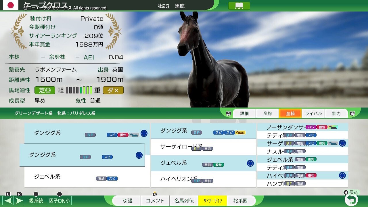 Winning Post 10 2024 ケープクロス 系統確立｜アリゼオ