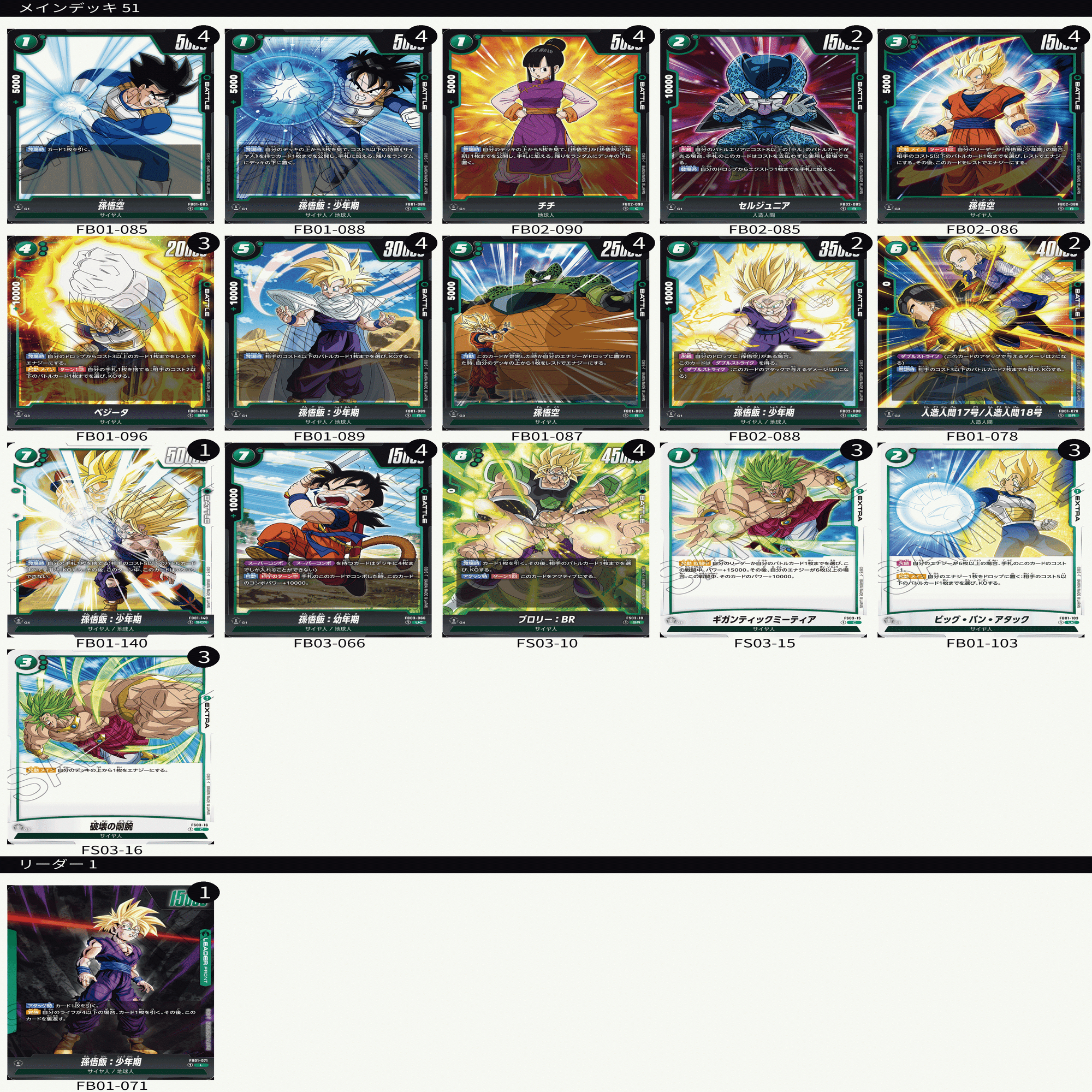 ジレンに勝てる緑！孫悟飯が熱い！デッキレシピ ドラゴンボール