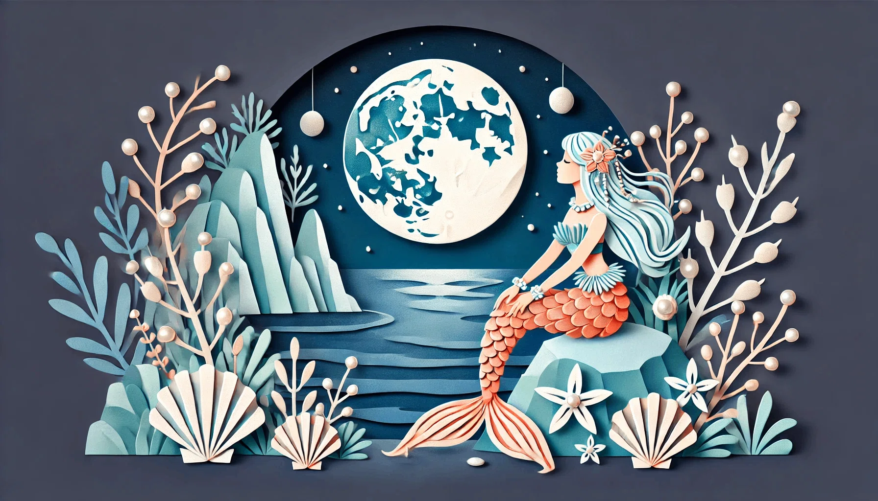画像生成AI】人魚姫の月見｜Nyori