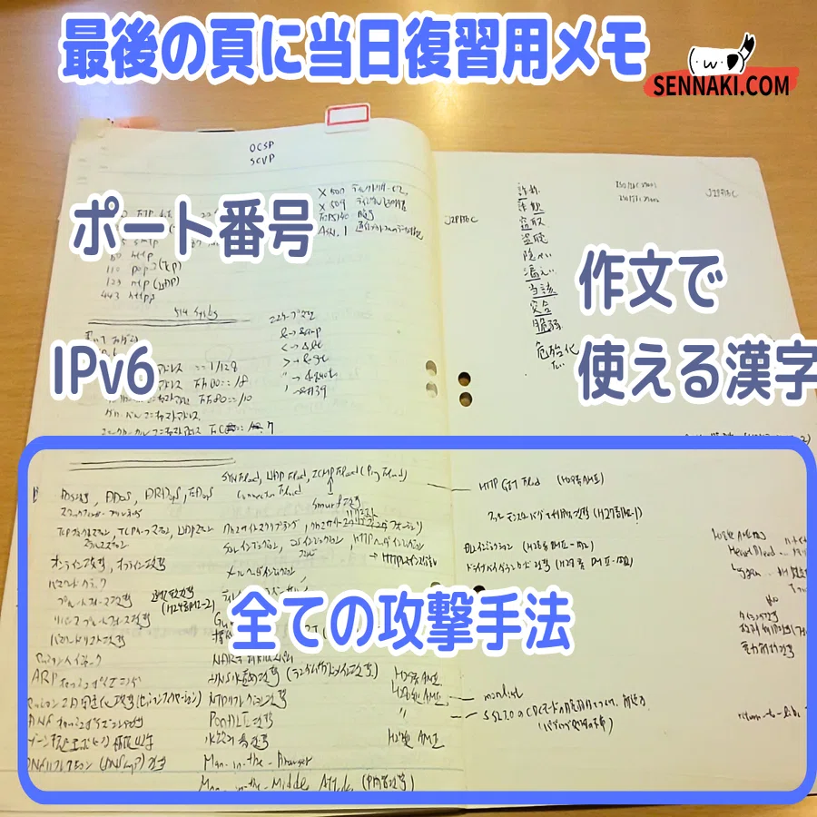 合格ノートの裏表紙】73個の攻撃手法（情報処理安全確保支援士