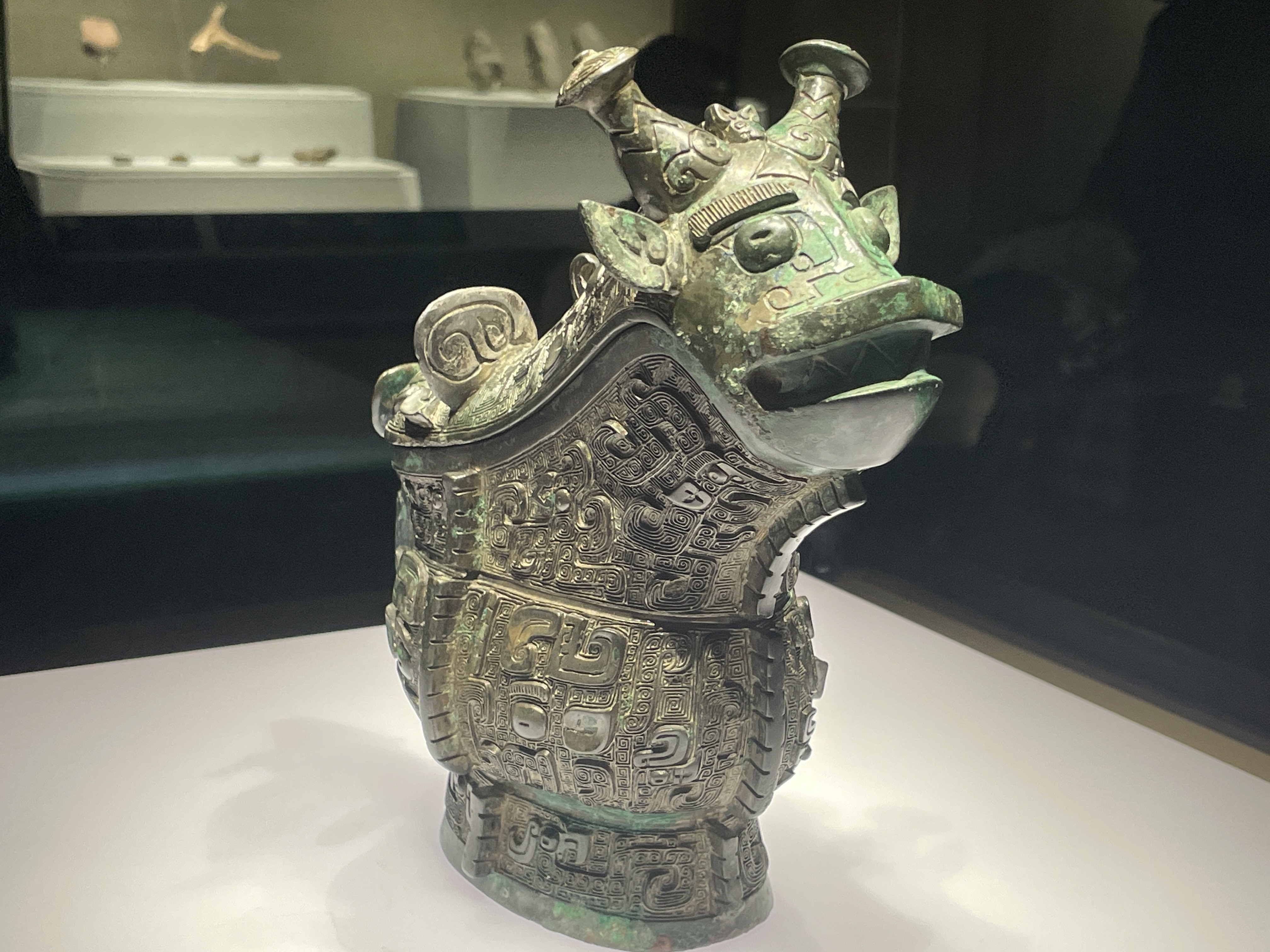 山西省保管委員会　西周　青銅酒尊　状態良好　出土品　