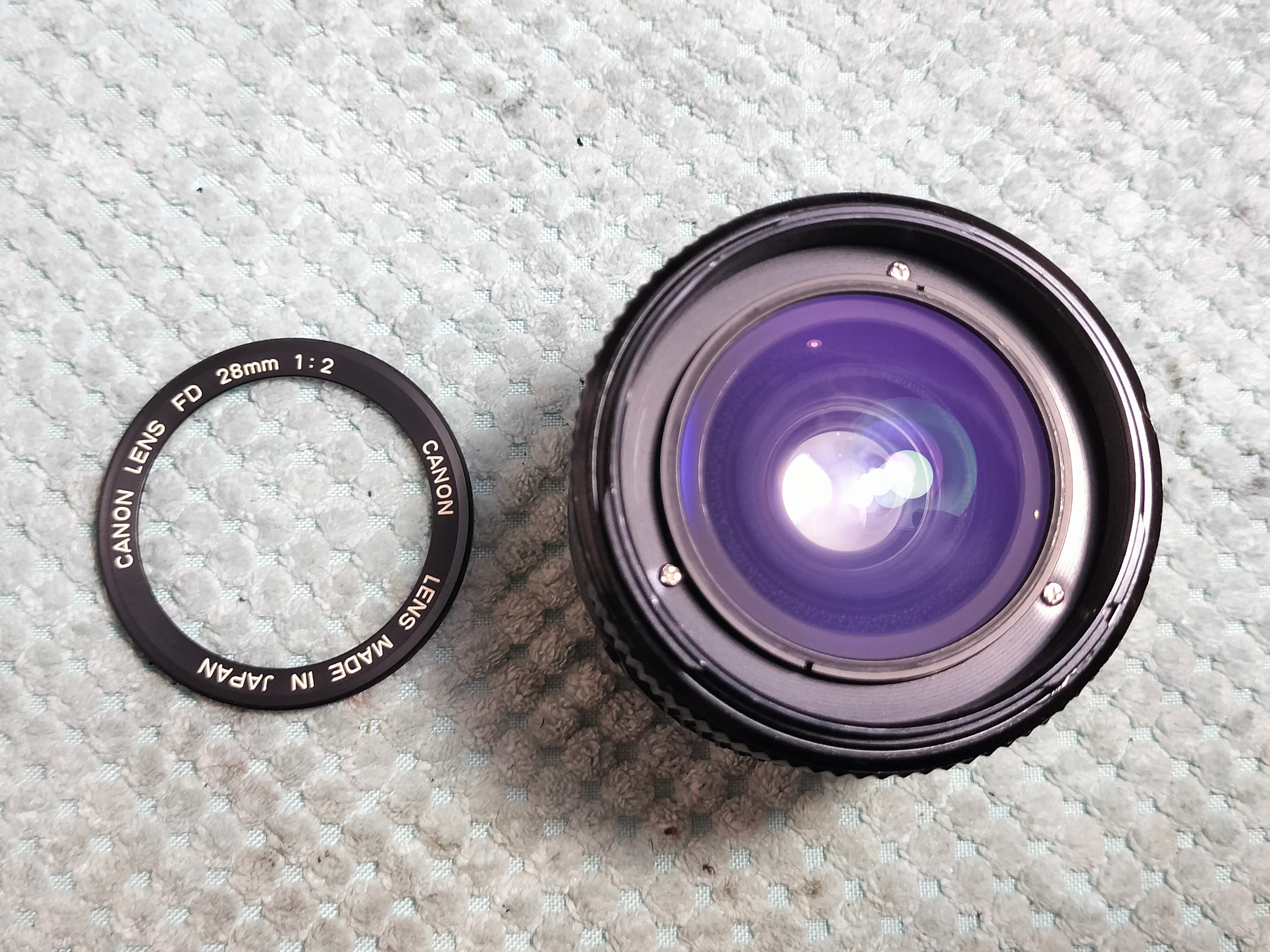 Canon New FD 28mm F/2の分解とコロ修復|フィルムカメラ修理の Canon New FD 28mm F/2の分解とコロ修復|フィルムカメラ修理の