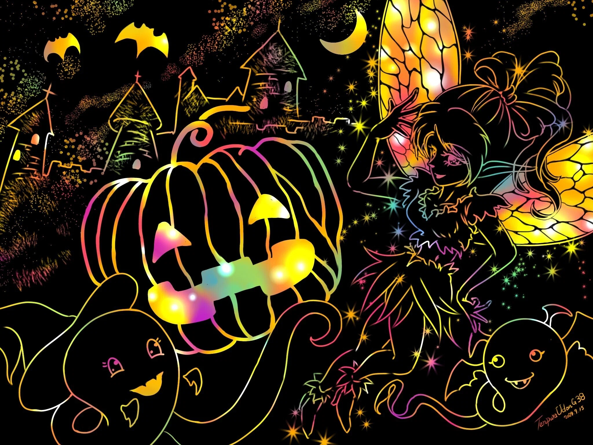 イラスト】スクラッチアートに挑戦／『あおてんイラスト企画』応募作品