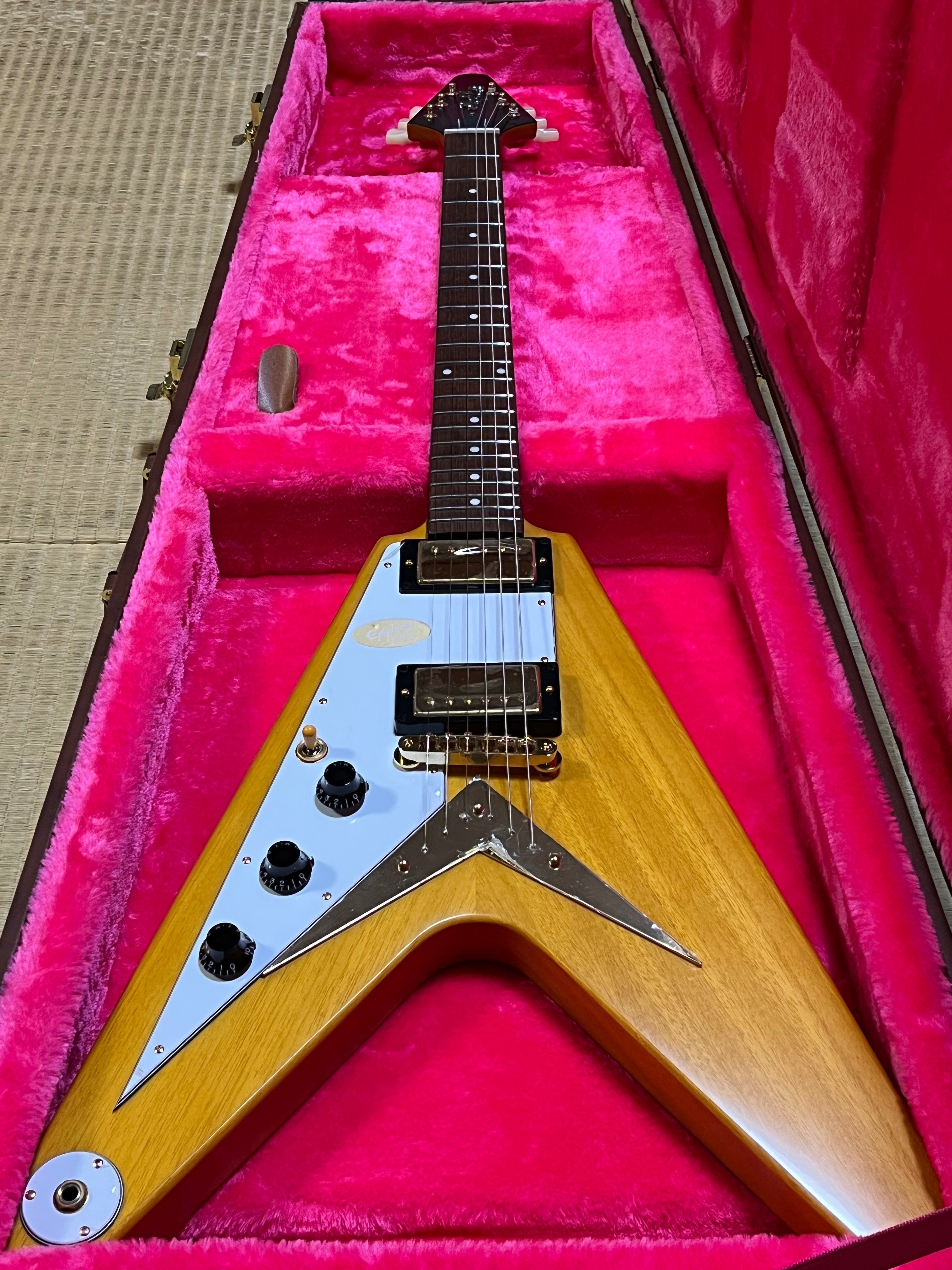 Epiphone 1958 Korina Flying V Left-Handed届く｜ミケトラパパ