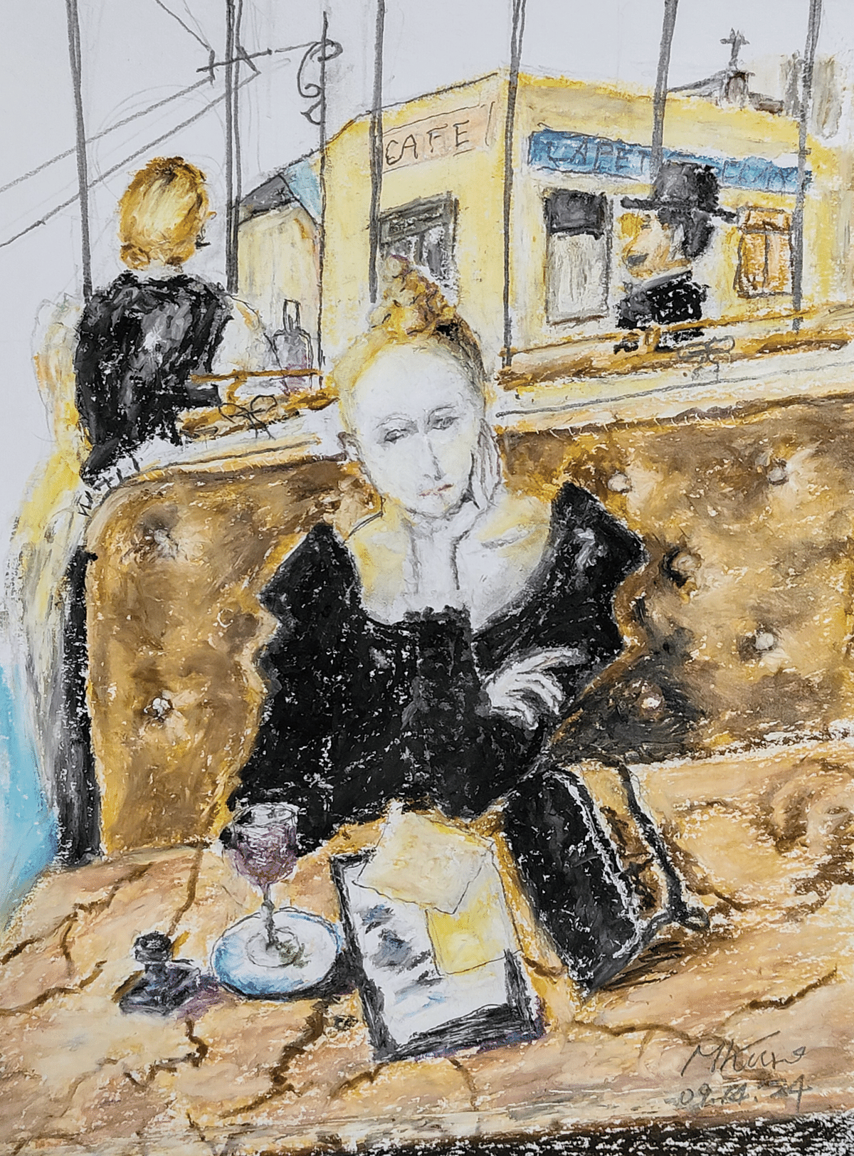 藤田嗣治/レオナール ・フジタ ( カフェ/ Cafe ) 豪華/代表作/ 名画 藤田嗣治/レオナール ・フジタ ( カフェ/ Cafe ) 豪華/代表作