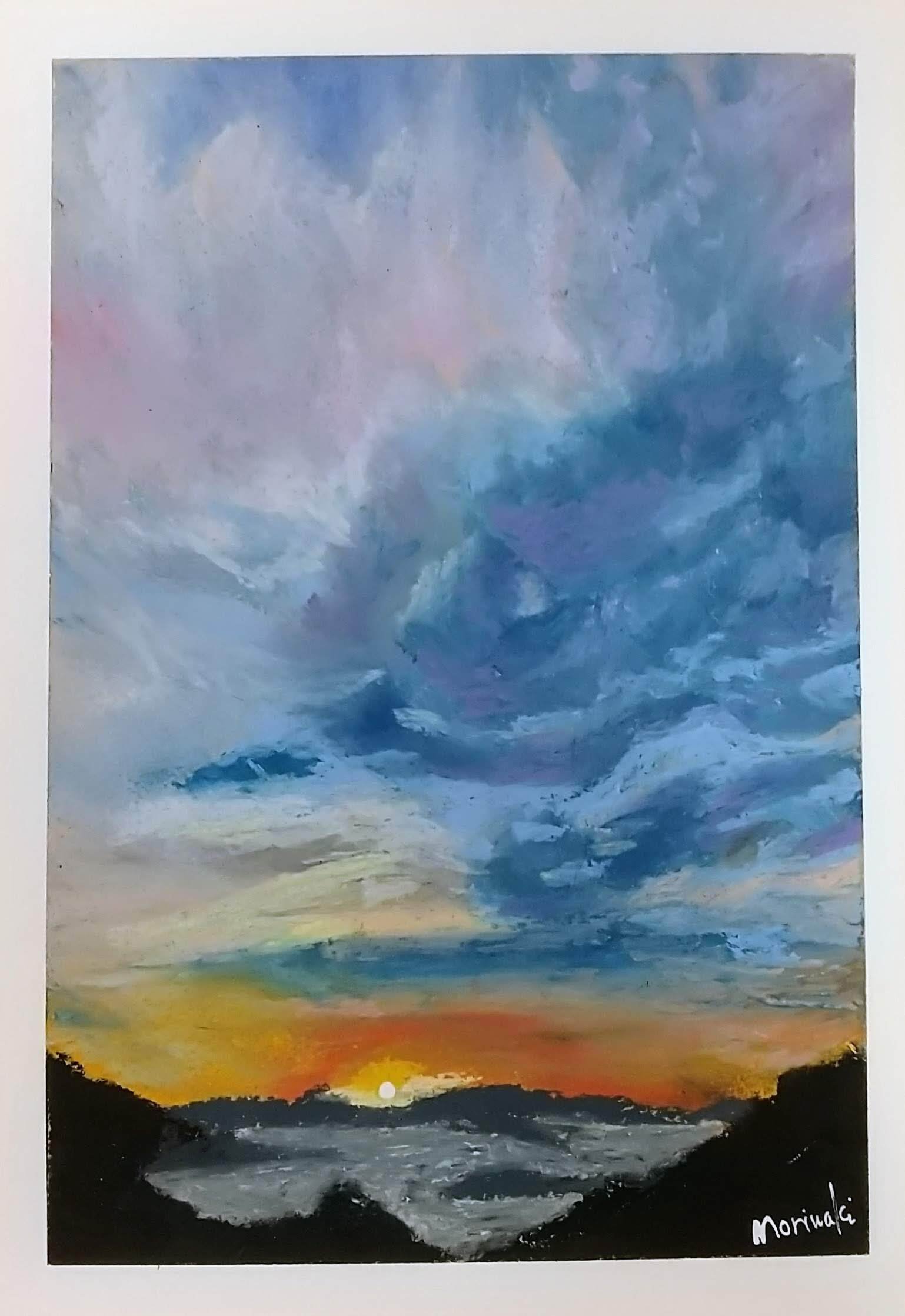 オイルパステル】空ばっか。｜モリワキユウ