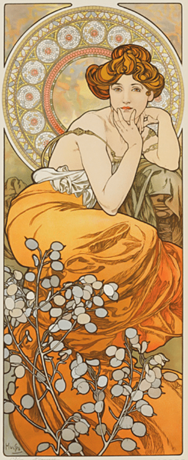 アルフォンス・ミュシャ】版画 / リトグラフ「四つの宝石」査定 鑑定