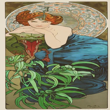 アルフォンス・ミュシャ】版画 / リトグラフ「四つの宝石」査定 鑑定