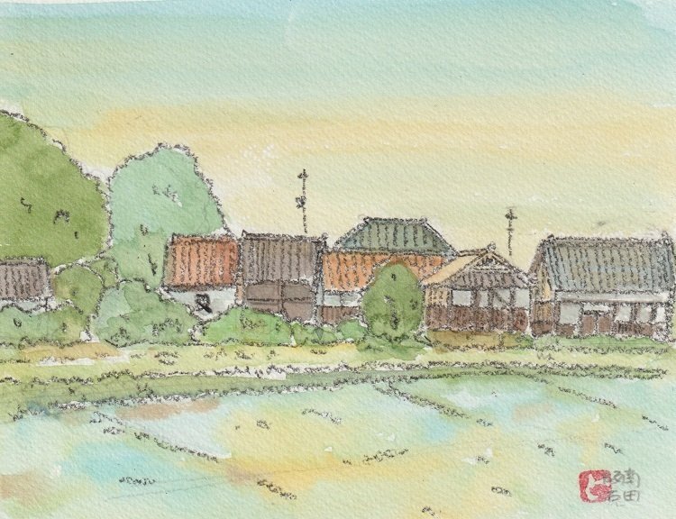 田園風景を描く｜水彩スケッチ帖