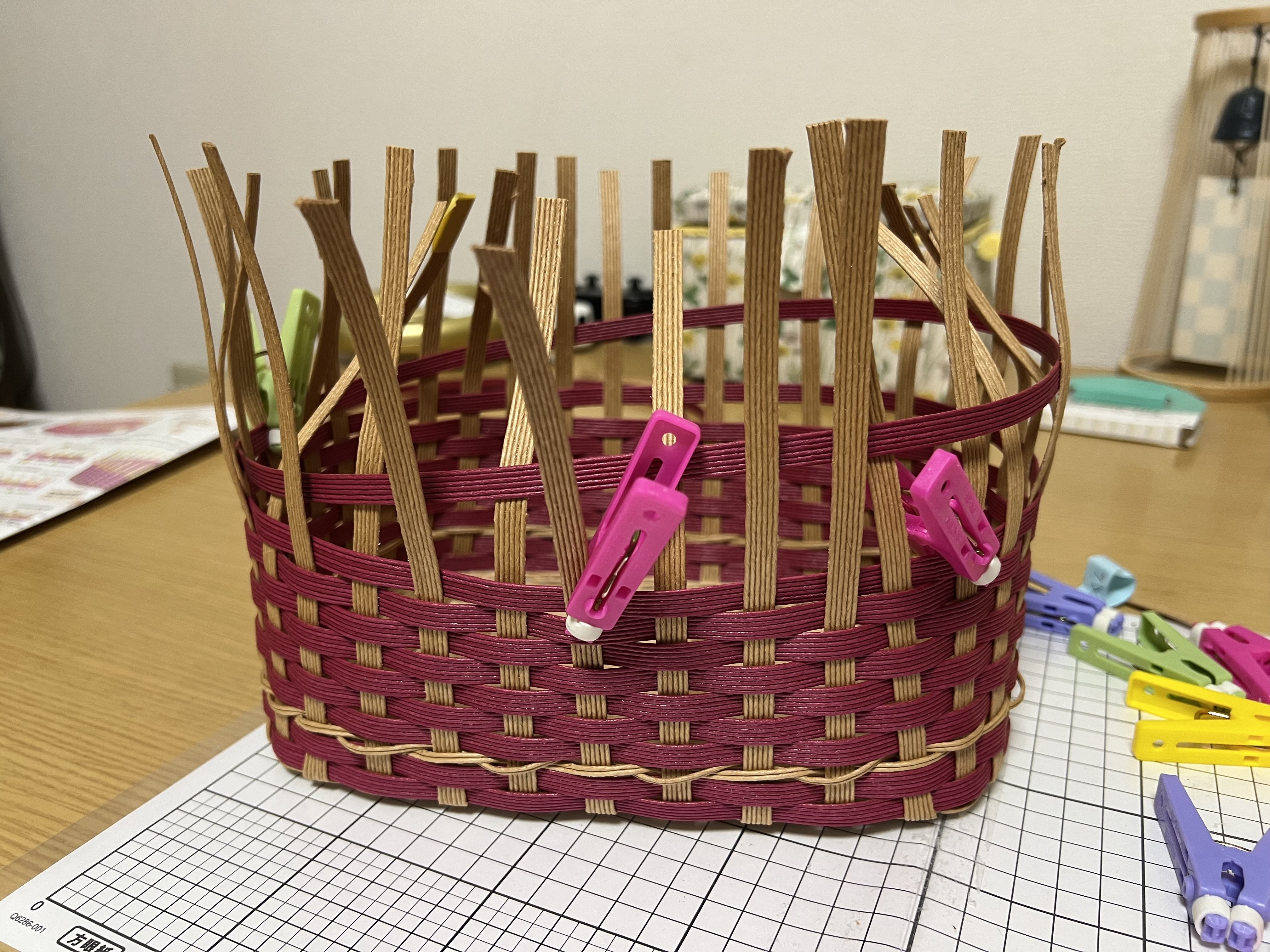 ハンドメイド クラフトバンド ハートのカゴ2個セット｜Yahoo