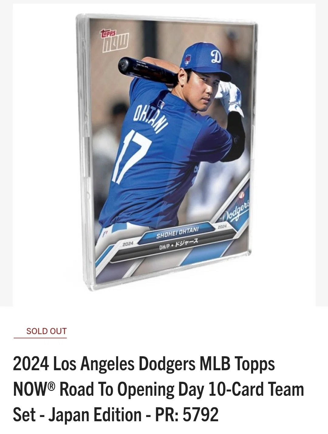 2024 Topps now 大谷翔平 ボーナスカード ゴールド 3HR 10 RBIs 50/50 