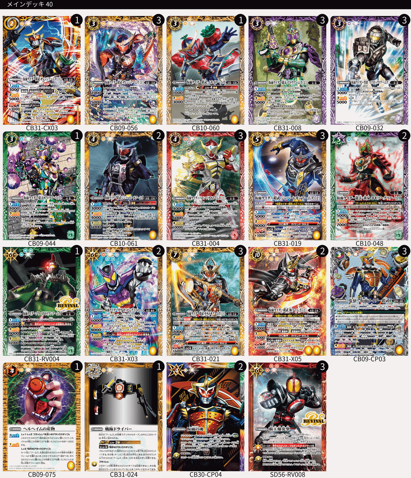 ライダーカップDAY1ベスト16鎧武デッキ|フォイエ ライダーカップDAY1ベスト16鎧武デッキ|フォイエ