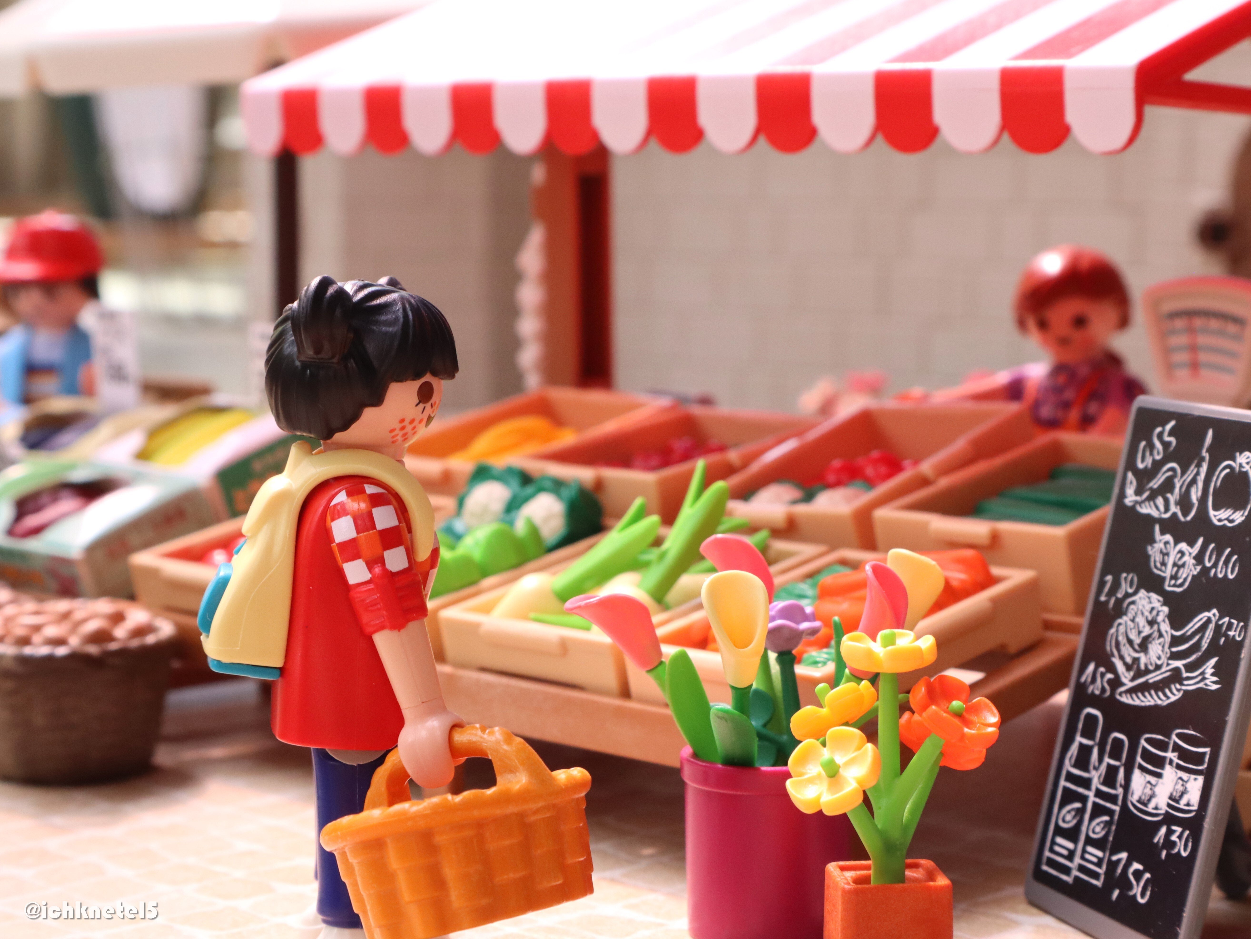 朝穫れ野菜のマルシェ🥬🥕🍅🍆｜こねてる×playmobil