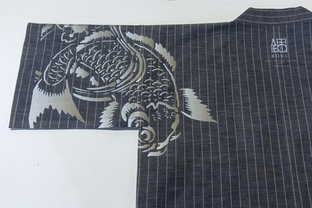 會津木綿一重上着 新品 一部ろうけつ染の生地を合わせて