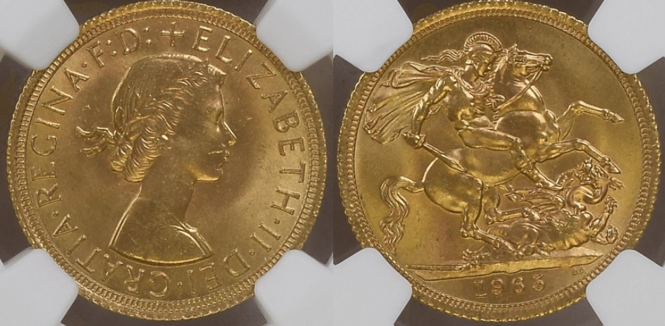 金貨　1957年　イギリス　エリザベス女王(ヤングヤング)  ソブリン金貨　古銭 金貨1957年イギリスエリザベス女王(ヤングヤング) ソブリン金貨古銭