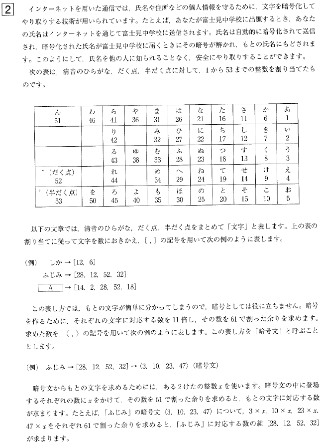 2024年度 富士見中学校（算数1教科）｜算数選抜専門ちゃんねる。