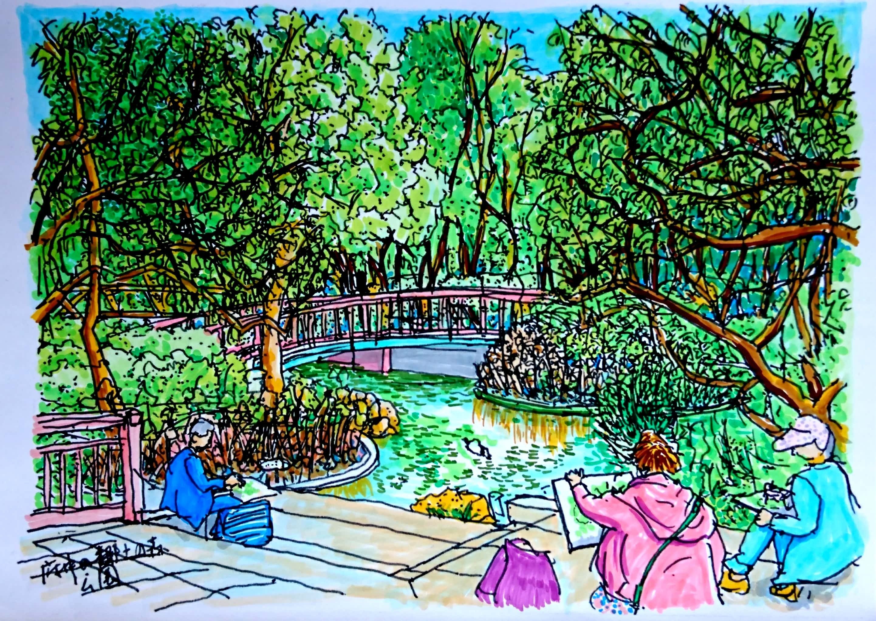 私のスケッチポイント／作品紹介あれこれ＞府中市・郷土の森曼殊沙華