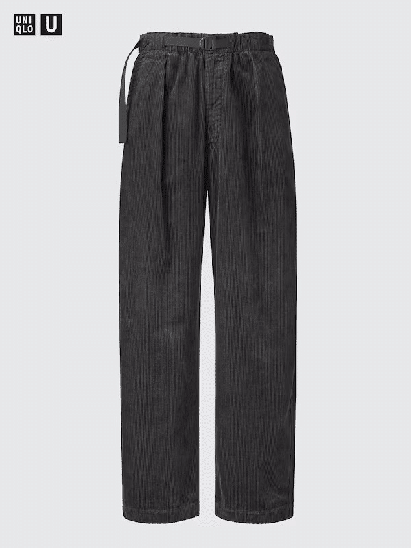 UNIQLO U 2024aw コーデュロイタックワイドパンツ グレー M 新品 ユニクロU24AW発売日速報！オンラインも実店舗も争奪戦