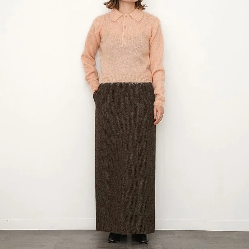 AURALEE】BRUSHED SUPER KID MOHAIR KNIT SHORT POLO｜THIRTY' THIRTY'