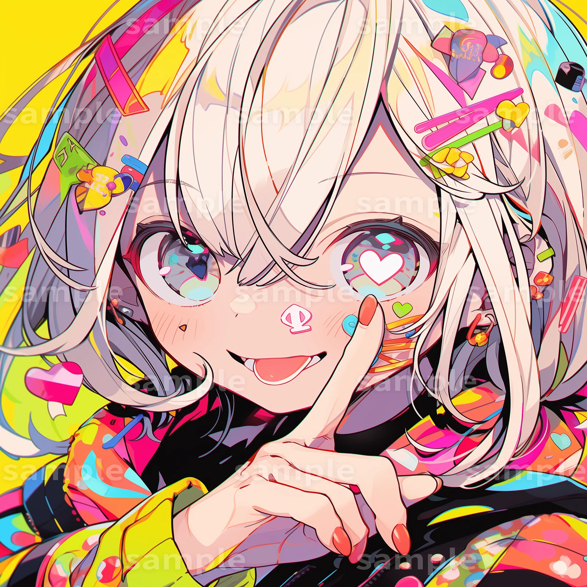 カラフル女子」のイラスト素材3枚｜SNS用アイコン・アイキャッチ