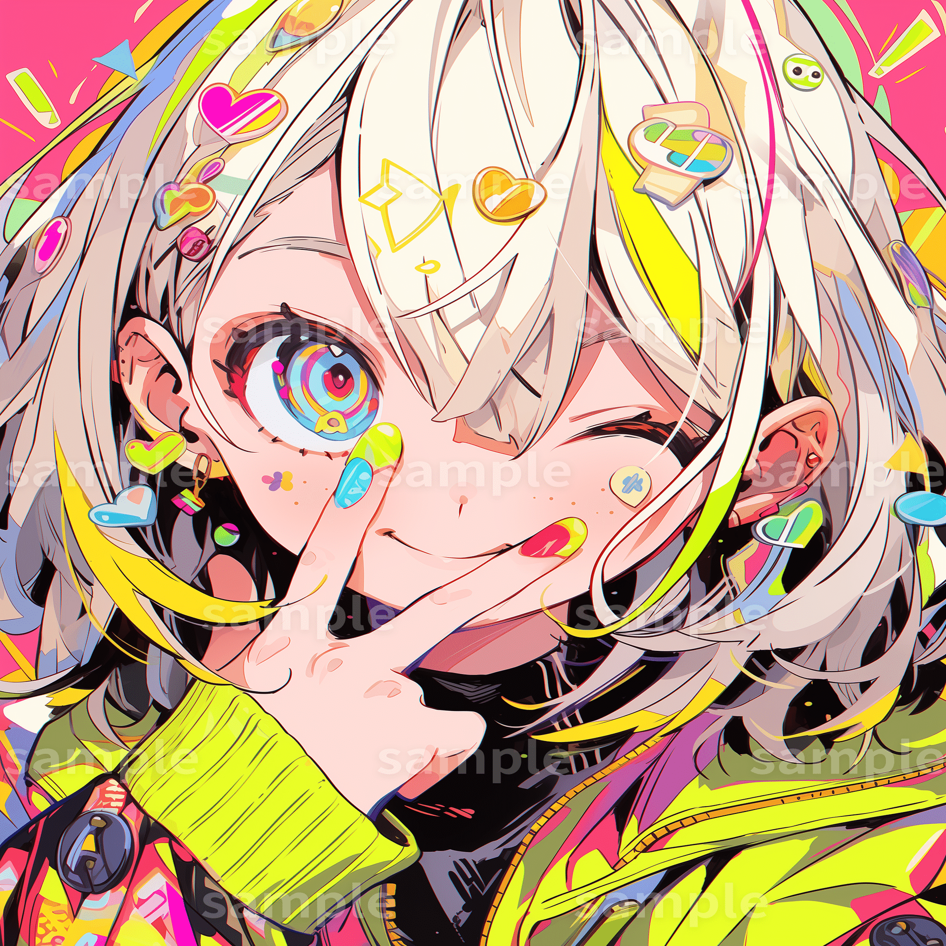 カラフル女子」のイラスト素材3枚｜SNS用アイコン・アイキャッチ