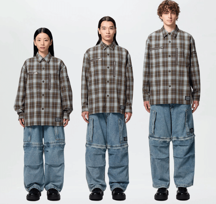 GU x UNDERCOVERのデニムコンバーチブルワイドカーゴパンツが GU x UNDERCOVERのデニムコンバーチブルワイドカーゴパンツが
