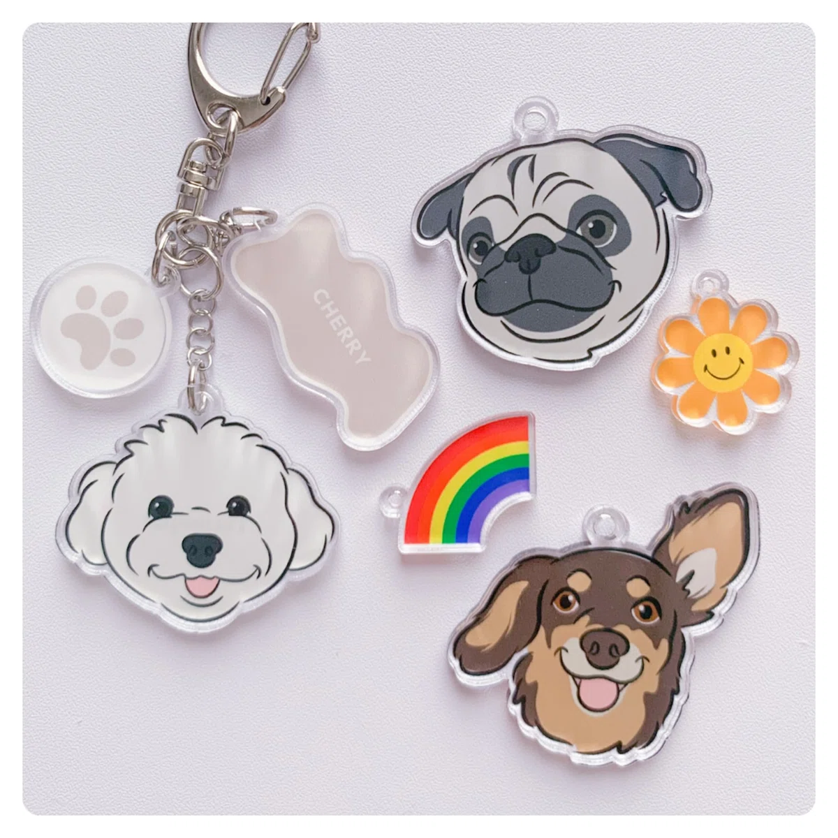 うちの子刺繍 ヨーキー4cmキーホルダー オーダーメイド そぐわなく
