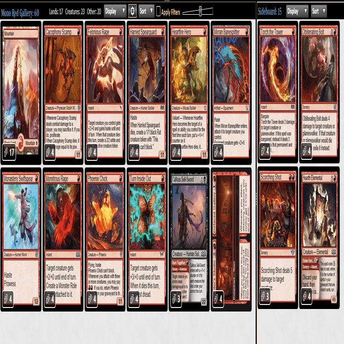 蒼紅杯20240929(職工スタン 赤単ギャラリー)｜まつかさ