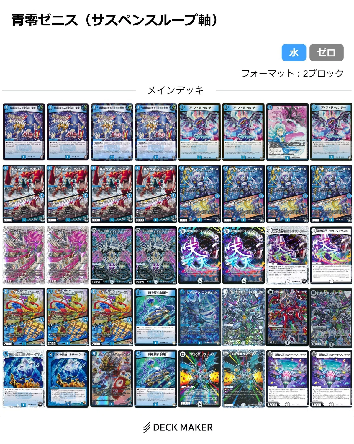 テキスト二倍雑多デッキVol.8「青零ゼニス」｜アシッド