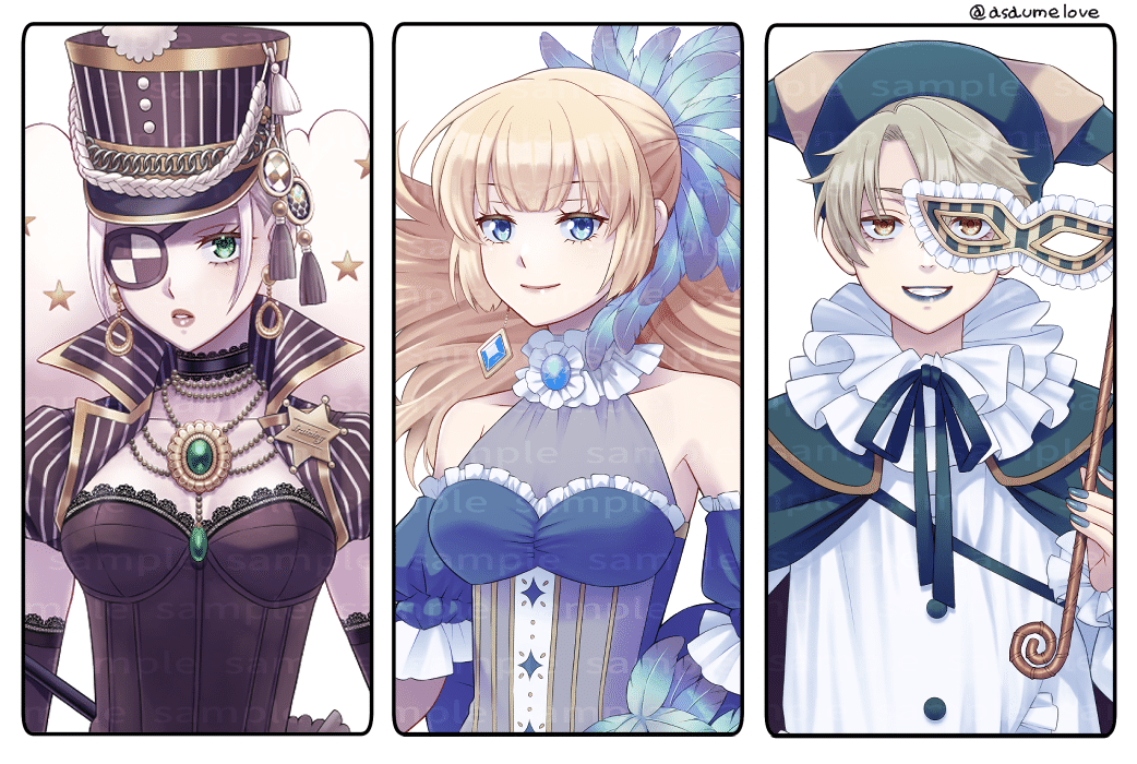 9月・色ラフ・完成まとめ ｜あさ・イラストレーター