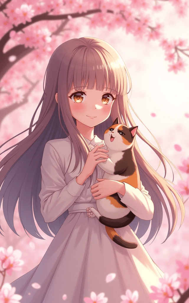 ♯6 猫と女の子の絵 2｜にゃおりん｜線画イラスト練習中