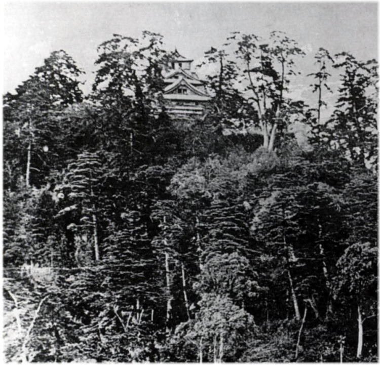 No5029 額装　米子城天守閣　明治９年撮影　トミタ高速写真印刷社　送料無料 No5029 額装 米子城天守閣 明治9年撮影 トミタ高速写真印刷社