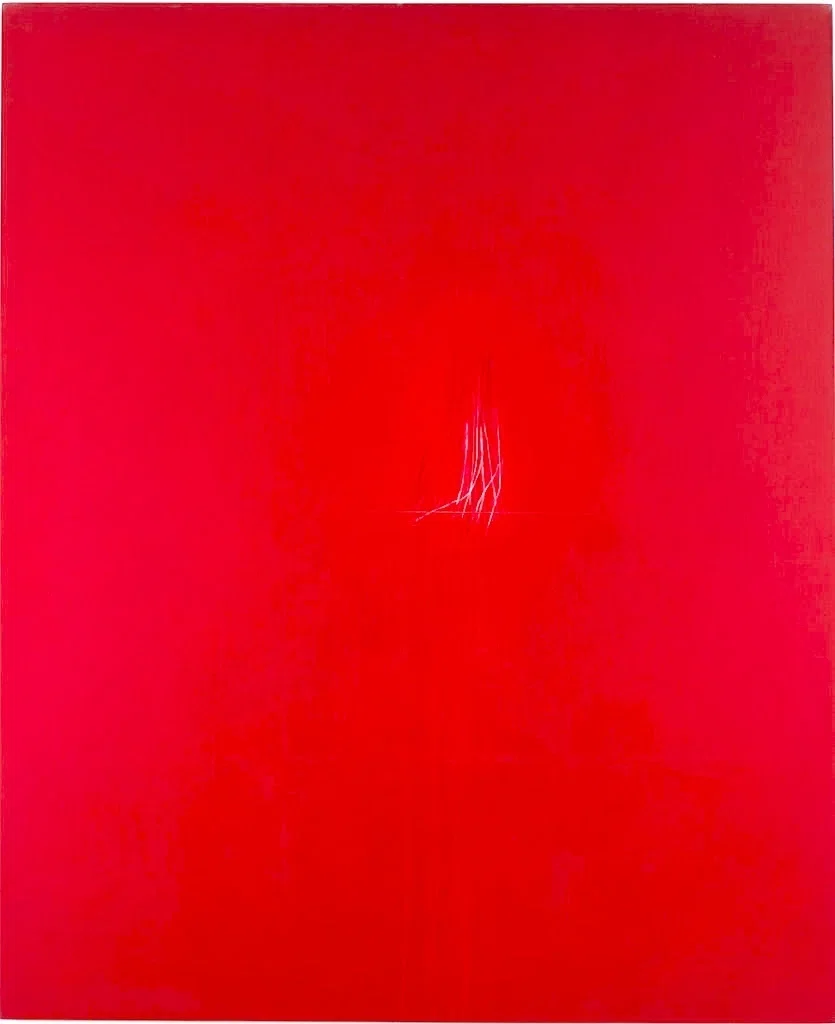 カールズ 日本画 赤い背景 Gothic a go go, 1985-86：Robyn Denny｜artoday - chiaki