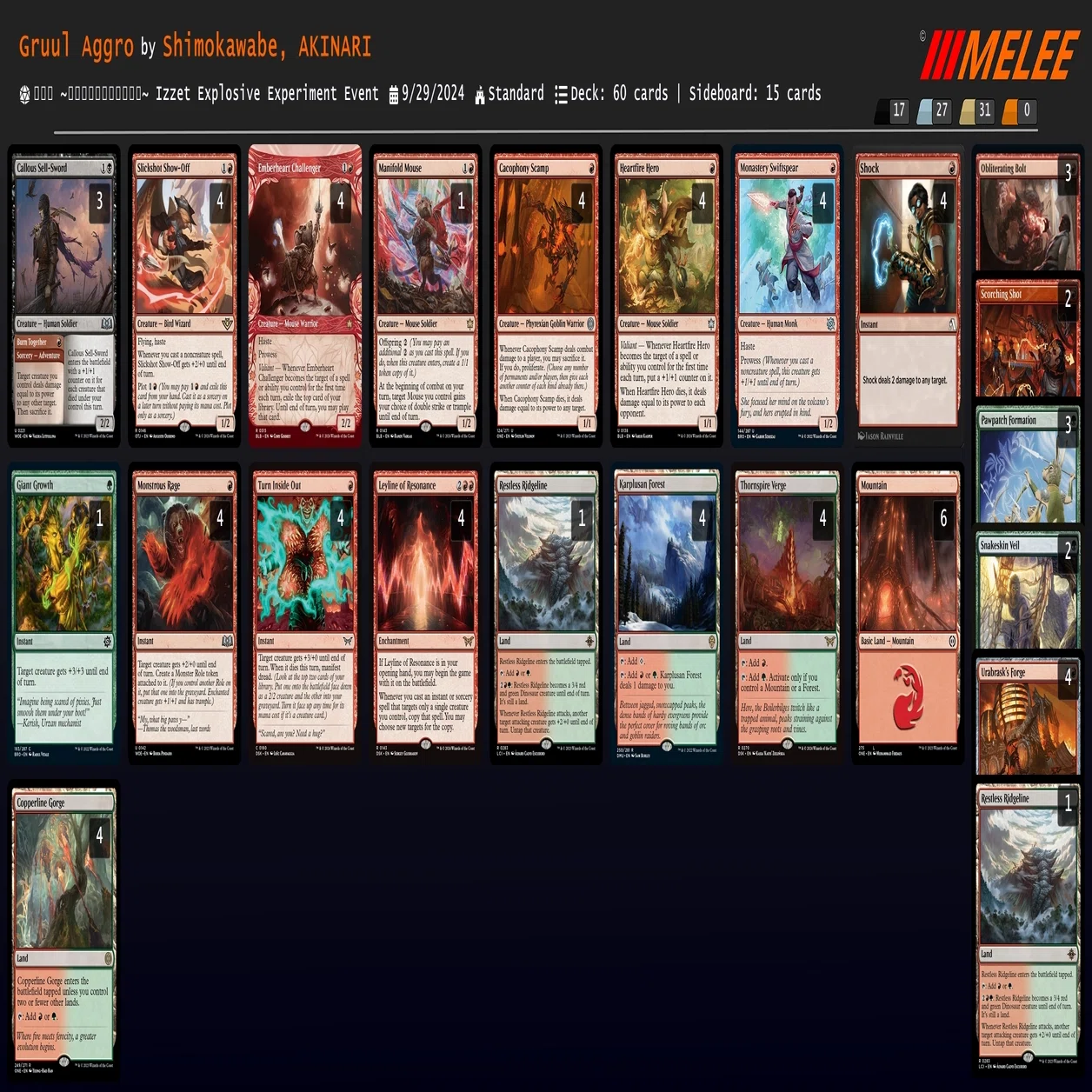 MTG】蒼紅杯優勝！？ グルールアグロデッキガイドと使用時に意識してい 