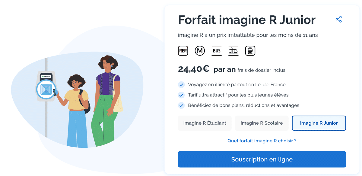 （パリ・子供）メトロや RERを無料にする定期券imagine R Juniorの申請について｜エクセラン