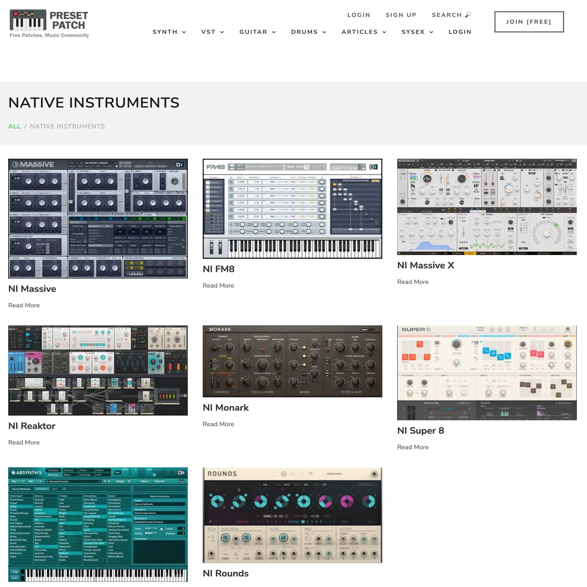 Native InstrumentsのKONTAKT音源のプリセットをダウンロードできる