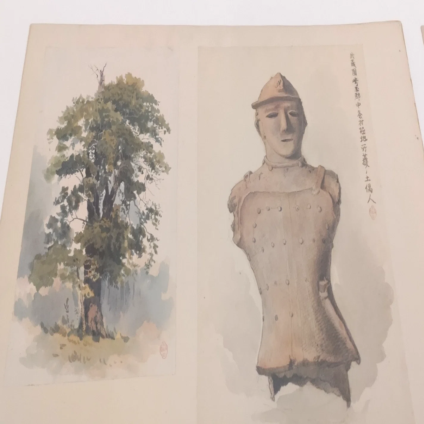 埴輪図 手描きペン画 一点物 民藝アート 額付 実物がなくとも圧倒的な見応え！/「ハニワと土偶の近代」展 :東京国立