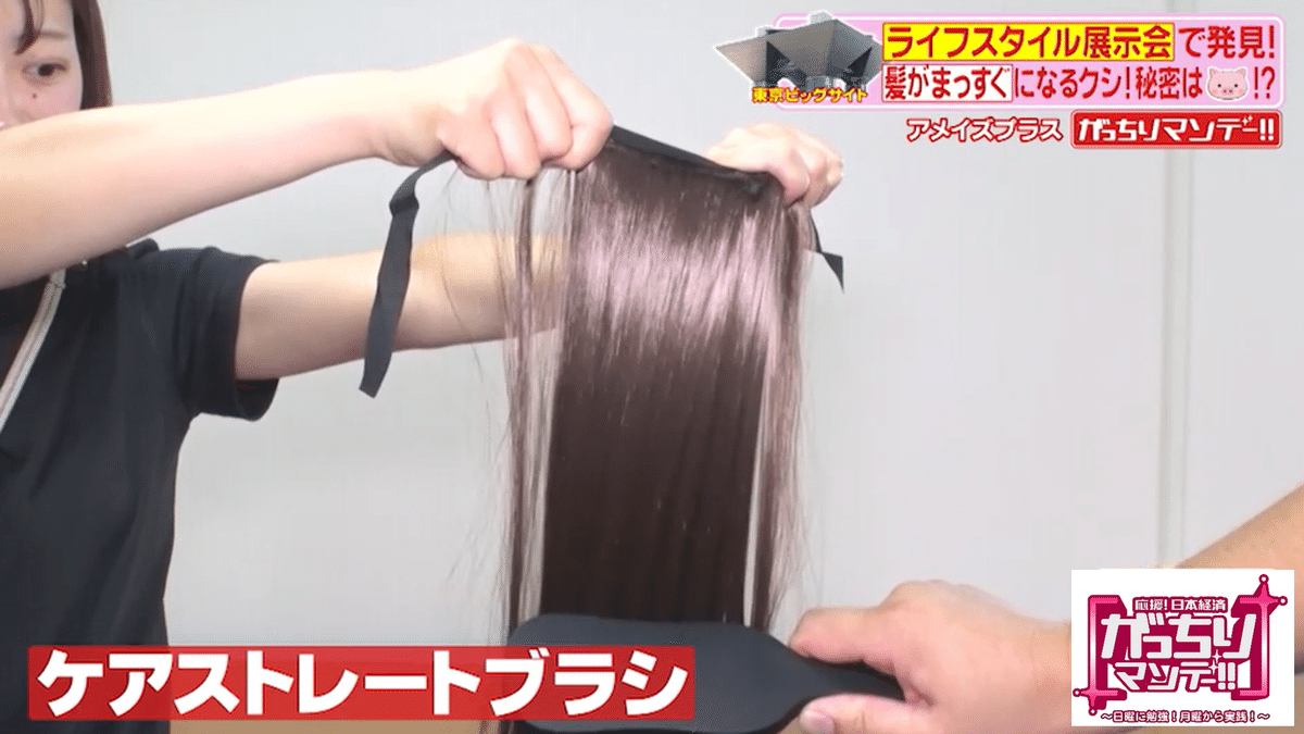 ケアストレートブラシ　がっちりマンデー TBS「がっちりマンデー!!」にて『ケアストレートブラシ』が紹介